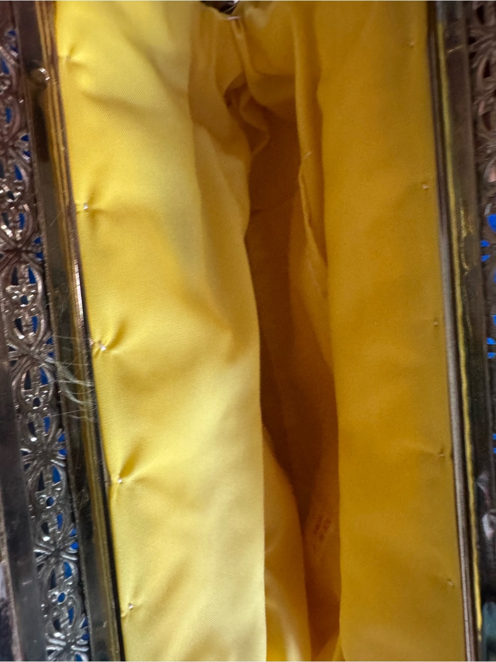 Vintage Yellow Sequin Beaded Evening Clutch - Picture 7 of 8